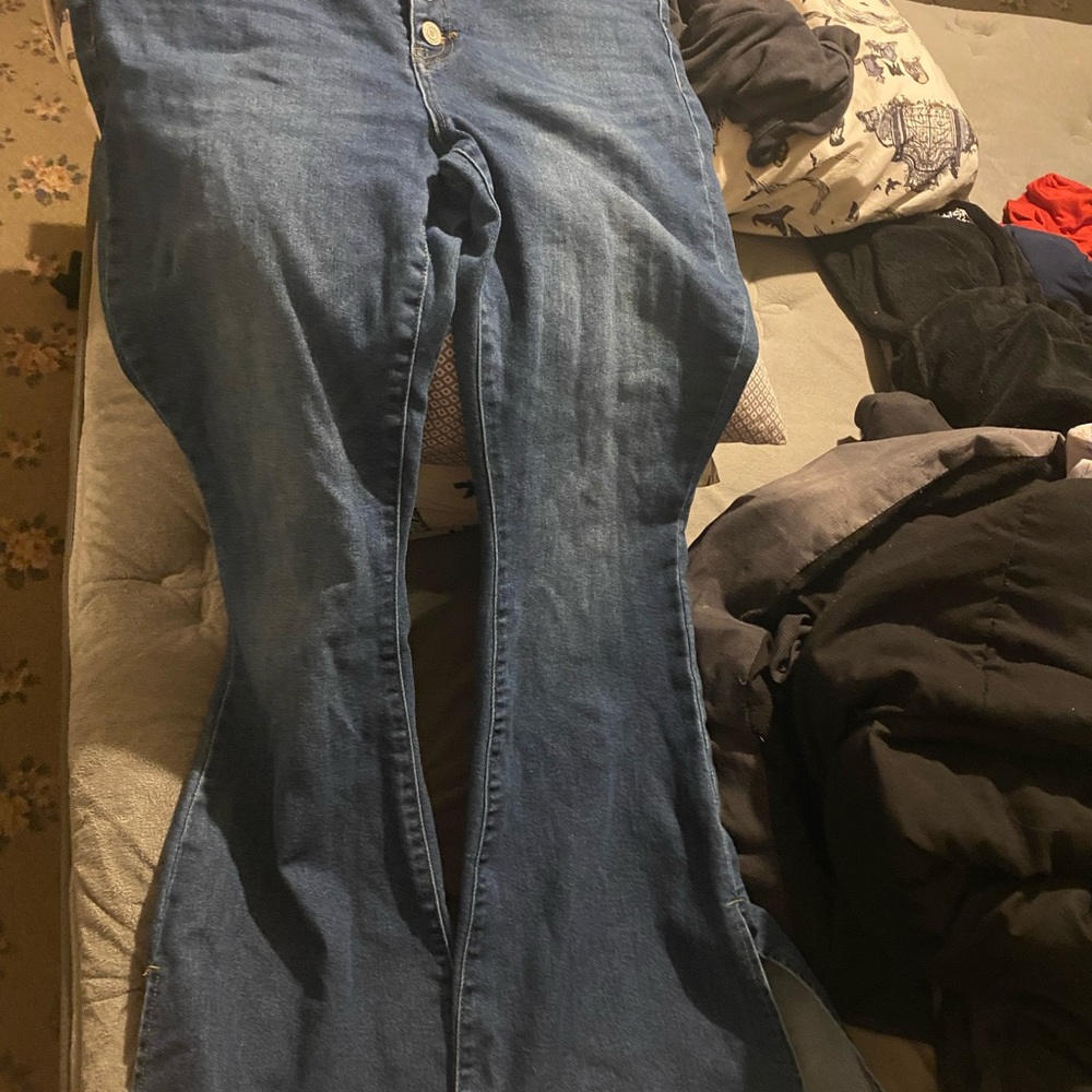 SO Women's Flare Jeans in Deep Blue